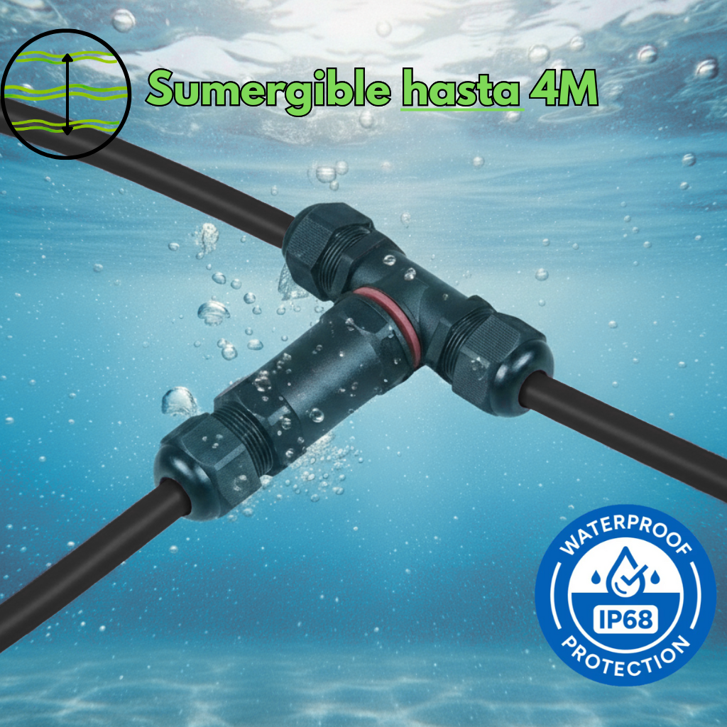 Empalme Estanco Ip68 Akpro Tipo T - 32a - 2,5mm - Acero Inox