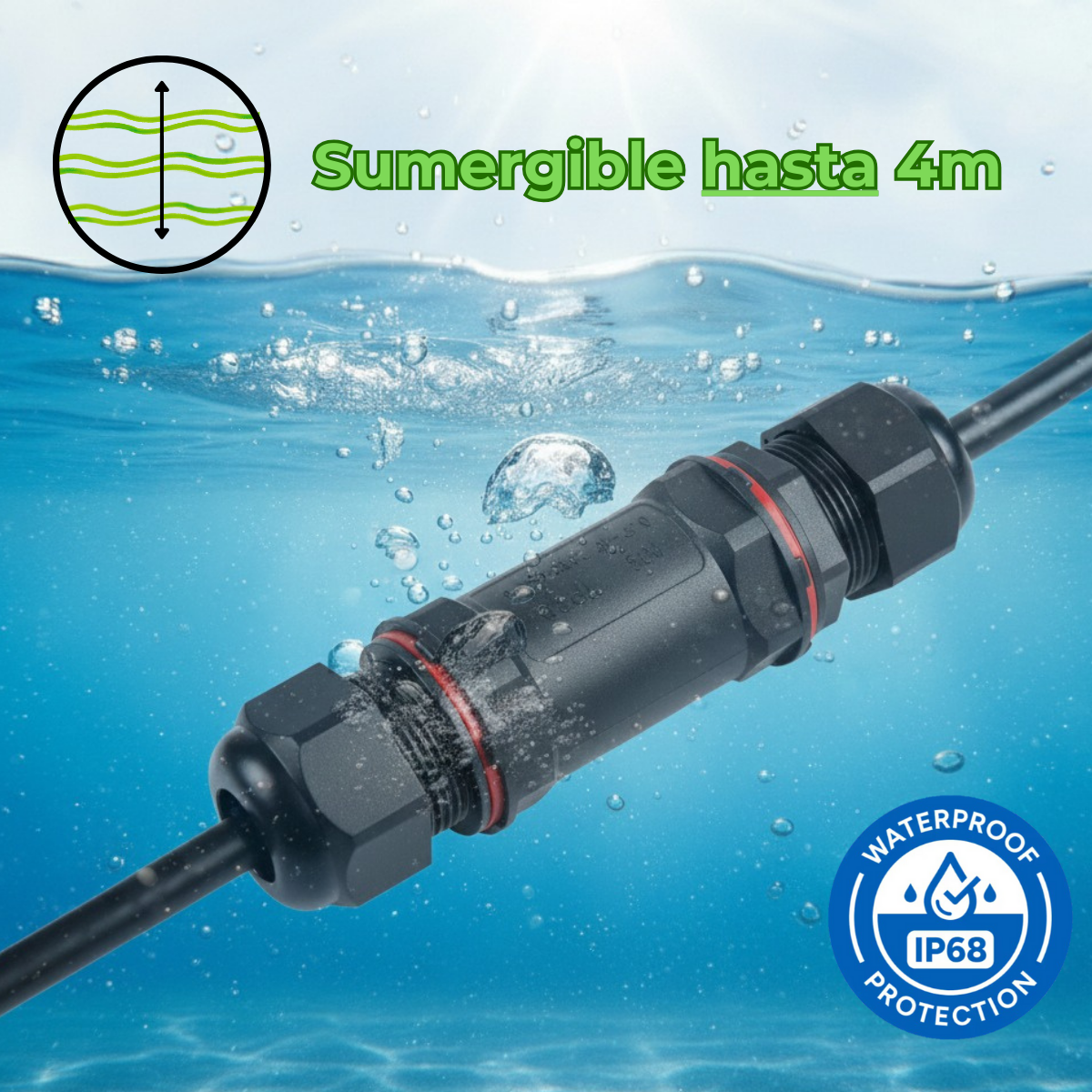 Empalme Estanco Ip68 Akpro Tipo I - 32a - 4mm - Acero Inox