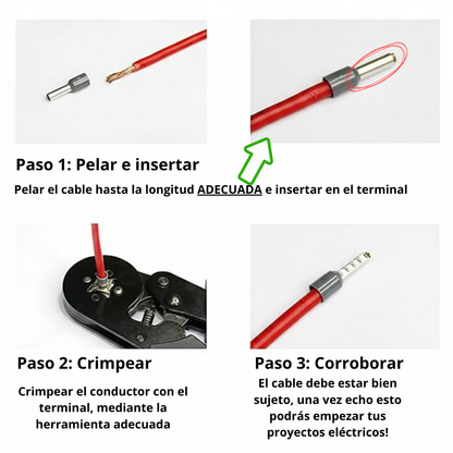 Terminal Puntera Doble Hueca Tif 2x4 Mm Akpro X50u  Rohs CeT